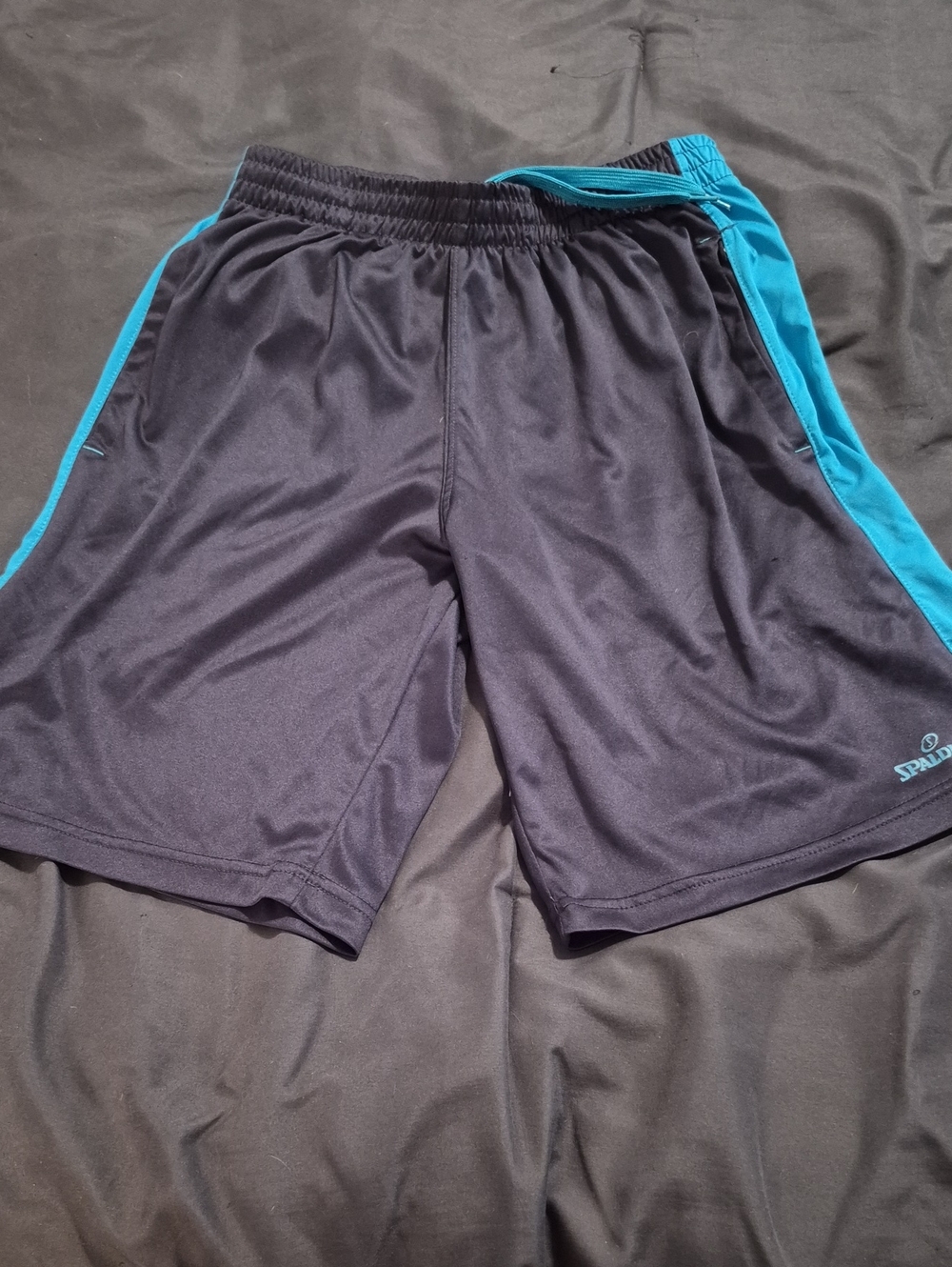 Spalding Black and Teal Boys Athletic Shorts